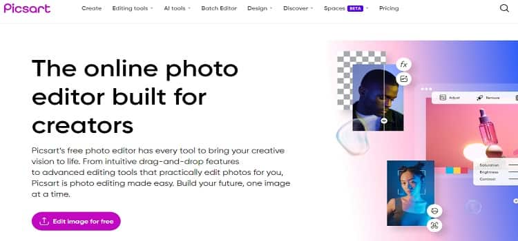 Picsart best online image editing tool