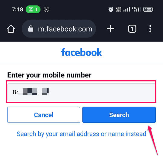 Search profile with Mobile number
