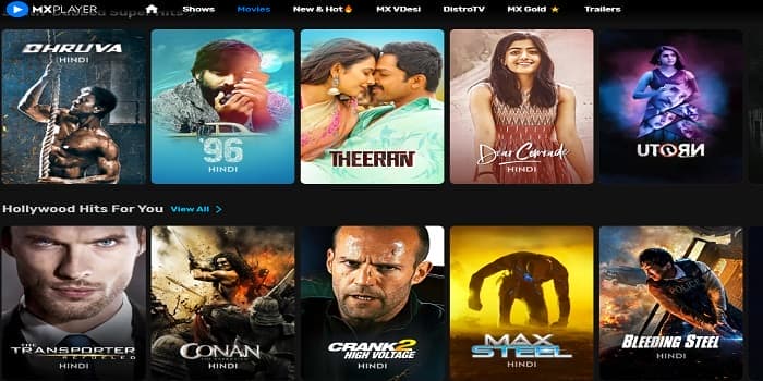 MX player watch free movies online