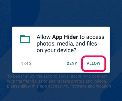 Allow app hider to access files