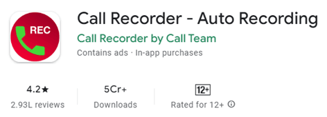 Call recorder by call team