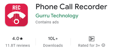 Phone call recorder by guru technology