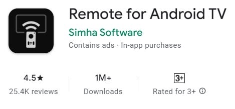 Simha software remote control for TV