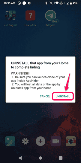 Uninstall app from system
