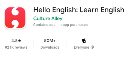 Hello English learning android app